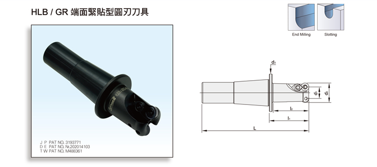 HLB/GR FACE CONTACT TYPE BALL NOSE END MILL CUTTER HLB/GR FACE CONTACT TYPE BALL NOSE END MILL CUTTER