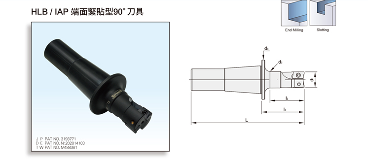 HLB/IAP FACE CONTACT TYPE 90° END MILL CUTTER HLB/IAP FACE CONTACT TYPE 90° END MILL CUTTER